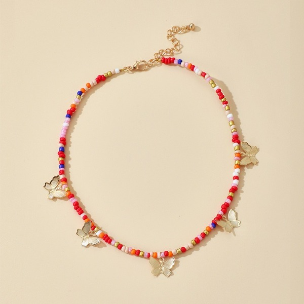 Bulk Jewelry Wholesale color alloy butterfly pendant necklace female JDC-NE-C089 Wholesale factory from China YIWU China