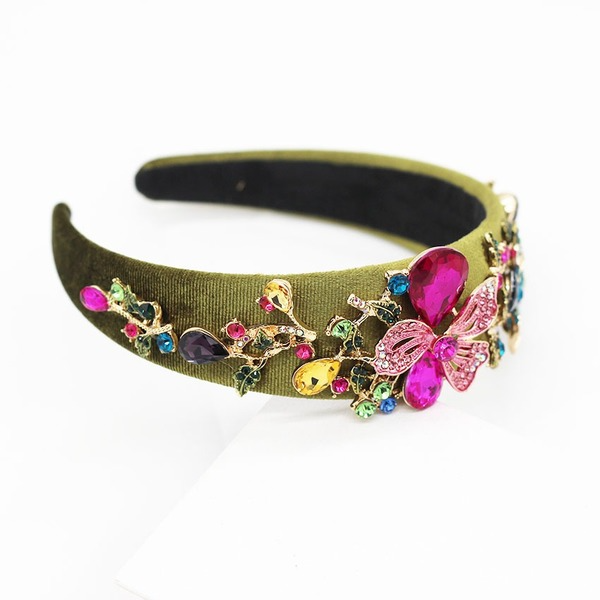 Bulk Jewelry Wholesale color alloy color drill big horn flower hair hoops JDC-HD-JB012 Wholesale factory from China YIWU China