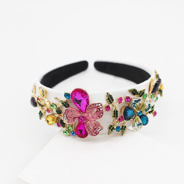 Bulk Jewelry Wholesale color alloy color drill big horn flower hair hoops JDC-HD-JB012 Wholesale factory from China YIWU China
