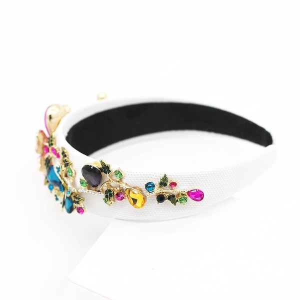 Bulk Jewelry Wholesale color alloy color drill big horn flower hair hoops JDC-HD-JB012 Wholesale factory from China YIWU China
