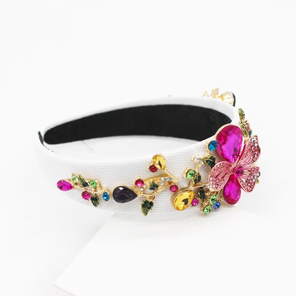 Bulk Jewelry Wholesale color alloy color drill big horn flower hair hoops JDC-HD-JB012 Wholesale factory from China YIWU China