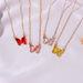 Bulk Jewelry Wholesale color alloy glass crystal butterfly necklace JDC-NE-D558 Wholesale factory from China YIWU China