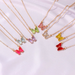 Bulk Jewelry Wholesale color alloy glass crystal butterfly necklace JDC-NE-D558 Wholesale factory from China YIWU China