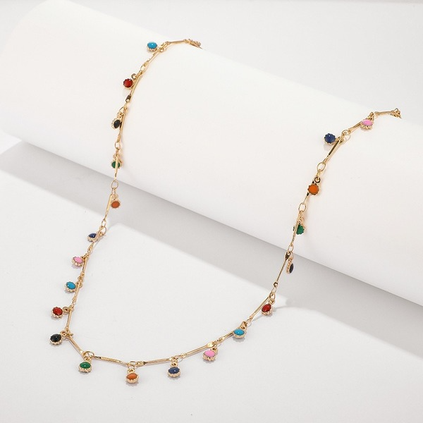 Bulk Jewelry Wholesale color alloy small ball single-layer necklace JDC-NE-C019 Wholesale factory from China YIWU China
