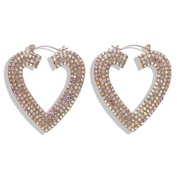 Bulk Jewelry Wholesale color alloy water drill love earrings JDC-ES-V22 Wholesale factory from China YIWU China