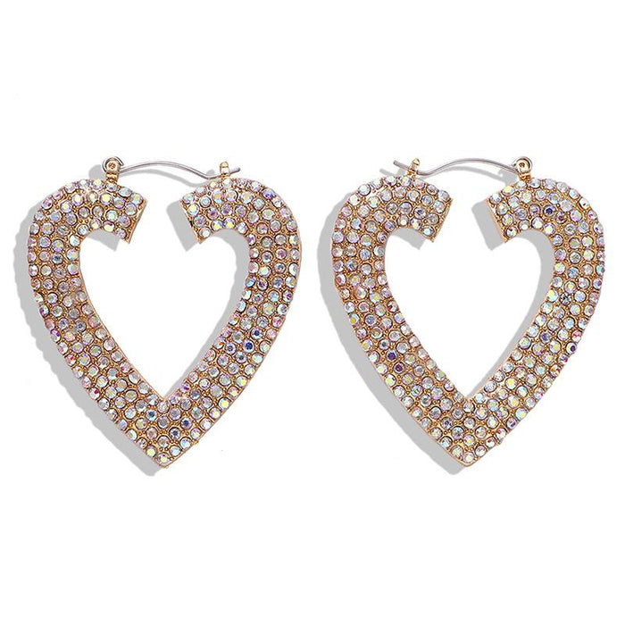 Bulk Jewelry Wholesale color alloy water drill love earrings JDC-ES-V22 Wholesale factory from China YIWU China