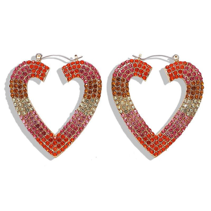 Bulk Jewelry Wholesale color alloy water drill love earrings JDC-ES-V22 Wholesale factory from China YIWU China
