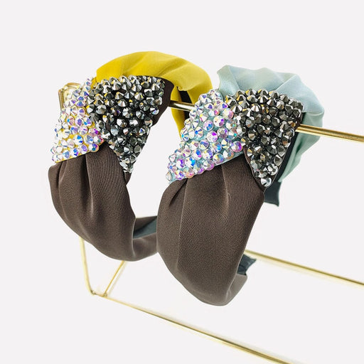 Wholesale color block knotted hot diamond vintage fabric hair band JDC-HD-O391 Headband 潮炫 Wholesale Jewelry JoyasDeChina Joyas De China
