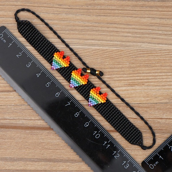 Bulk Jewelry Wholesale color bohemian national wind rainbow love beads hand-woven bracelets JDC-gbh258 Wholesale factory from China YIWU China