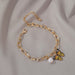 Wholesale Color Butterfly Alloy Pearl Thick Chain Bracelet JDC-BT-A028 Bracelet 妙雅 Wholesale Jewelry JoyasDeChina Joyas De China
