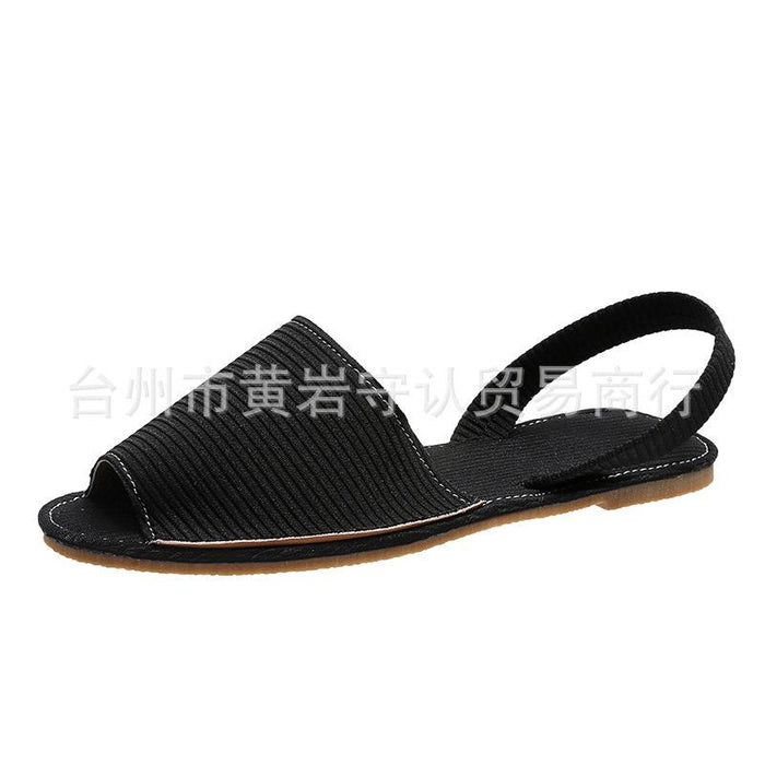 Bulk Jewelry Wholesale color canvas Suede Flat heel sandals JDC-SD-JZ025 Wholesale factory from China YIWU China