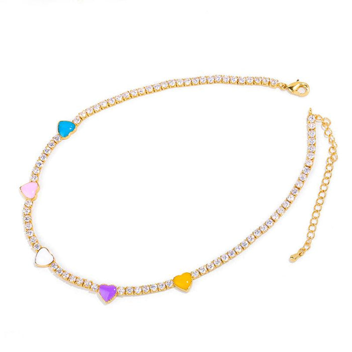 Bulk Jewelry Wholesale color copper Love Necklaces JDC-NE-AS242 Wholesale factory from China YIWU China