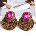 Wholesale Color Crystal Rhinestone Round Earrings JDC-ES-SK018 Earrings 深刻 Wholesale Jewelry JoyasDeChina Joyas De China