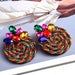 Wholesale Color Crystal Rhinestone Round Earrings JDC-ES-SK031 Earrings 深刻 Wholesale Jewelry JoyasDeChina Joyas De China