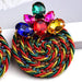 Wholesale Color Crystal Rhinestone Round Earrings JDC-ES-SK031 Earrings 深刻 Wholesale Jewelry JoyasDeChina Joyas De China