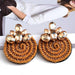 Wholesale Color Crystal Rhinestone Round Earrings JDC-ES-SK031 Earrings 深刻 brown Wholesale Jewelry JoyasDeChina Joyas De China