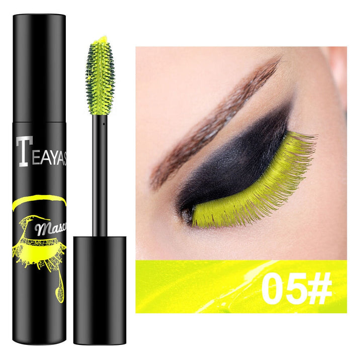 Wholesale color elongated thick royal blue purple gold bronze fluorescent green mascara does not smudge JDC-MA-XuQ002 Mascara 徐芹 5 fluorescent green Wholesale Jewelry JoyasDeChina Joyas De China
