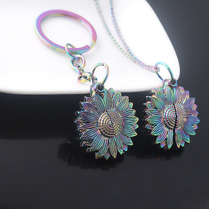 Wholesale Color Gradient Sunflower Necklace JDC-NE-youm003 necklaces 幽梦 Wholesale Jewelry JoyasDeChina Joyas De China