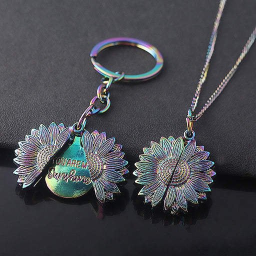 Wholesale Color Gradient Sunflower Necklace JDC-NE-youm003 necklaces 幽梦 N763 (single necklace) Wholesale Jewelry JoyasDeChina Joyas De China