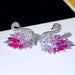 Wholesale color gradient zircon swan stud earrings MOQ≥2 JDC-ES-Kas002 Earrings 卡诗 Wholesale Jewelry JoyasDeChina Joyas De China