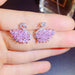 Wholesale color gradient zircon swan stud earrings MOQ≥2 JDC-ES-Kas002 Earrings 卡诗 Pink MOQ2 Wholesale Jewelry JoyasDeChina Joyas De China