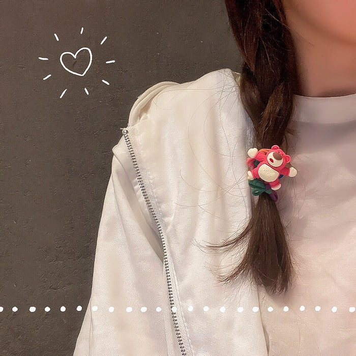 Wholesale color hair circle cute bear Hair Scrunchies JDC-HS-QQ001 Hair Scrunchies 谦谦 Wholesale Jewelry JoyasDeChina Joyas De China