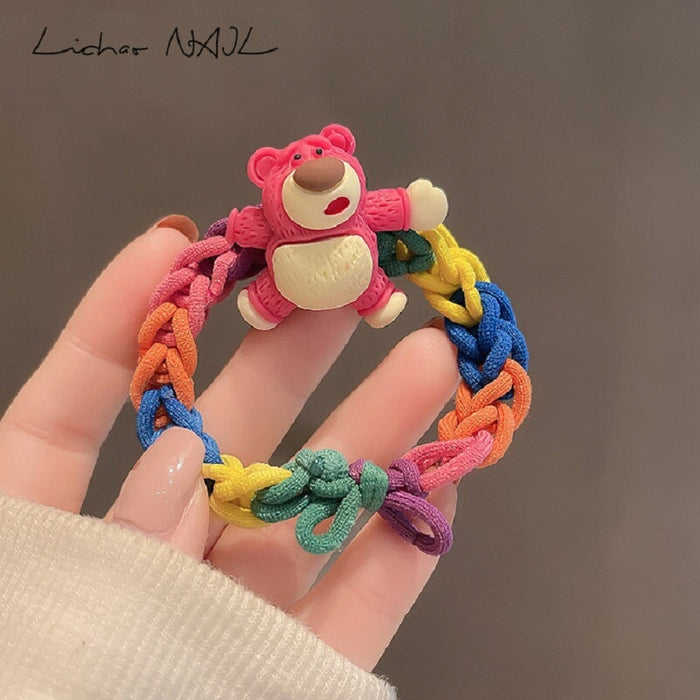 Wholesale color hair circle cute bear Hair Scrunchies JDC-HS-QQ001 Hair Scrunchies 谦谦 Wholesale Jewelry JoyasDeChina Joyas De China