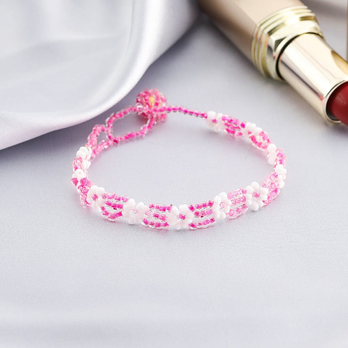 Wholesale color handmade ethnic style mixed color flowers rice beads bohemian style fine bracelet JDC-BT-Yida001 Bracelet 宜达 2 Wholesale Jewelry JoyasDeChina Joyas De China