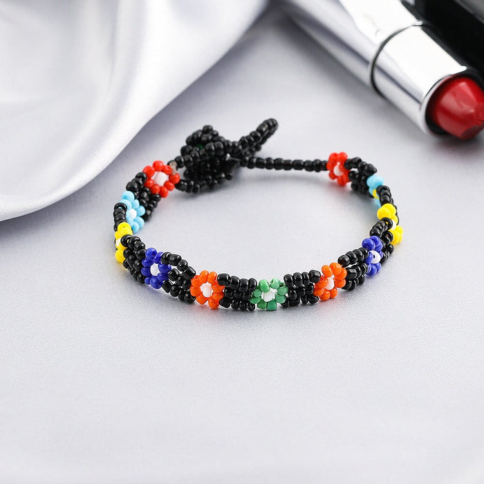 Wholesale color handmade ethnic style mixed color flowers rice beads bohemian style fine bracelet JDC-BT-Yida001 Bracelet 宜达 8 Wholesale Jewelry JoyasDeChina Joyas De China