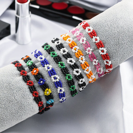 Wholesale color handmade ethnic style mixed color flowers rice beads bohemian style fine bracelet JDC-BT-Yida001 Bracelet 宜达 Wholesale Jewelry JoyasDeChina Joyas De China
