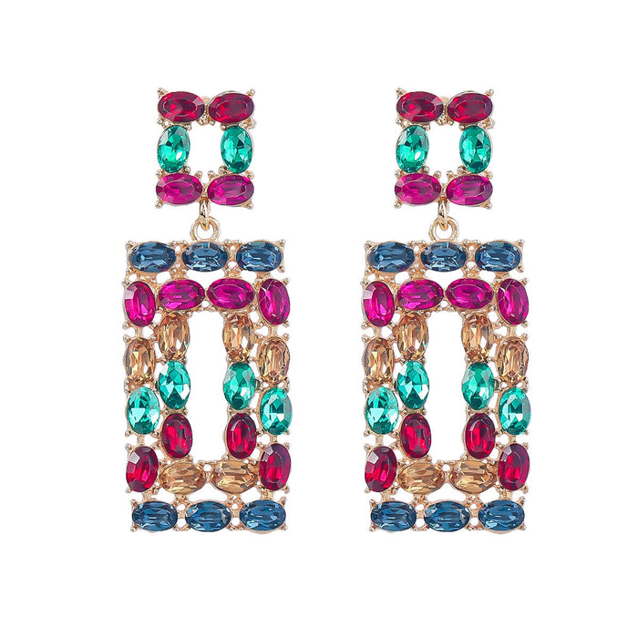Wholesale color long diamond-set alloy earrings JDC-ES-JL954 Earrings 氿乐 Bright color Wholesale Jewelry JoyasDeChina Joyas De China