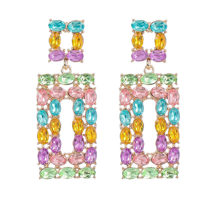 Wholesale color long diamond-set alloy earrings JDC-ES-JL954 Earrings 氿乐 Light color Wholesale Jewelry JoyasDeChina Joyas De China