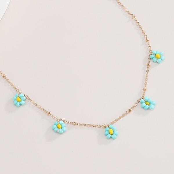 Bulk Jewelry Wholesale color metal little daisy tassel necklace JDC-NE-KunJ046 Wholesale factory from China YIWU China