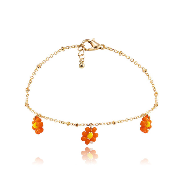 Bulk Jewelry Wholesale color metal little daisy tassel necklace JDC-NE-KunJ046 Wholesale factory from China YIWU China