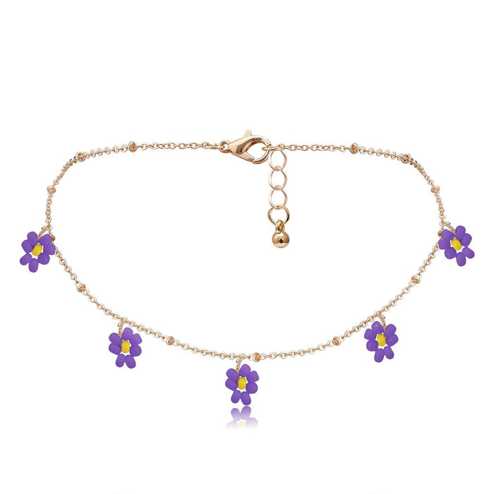 Bulk Jewelry Wholesale color metal little daisy tassel necklace JDC-NE-KunJ046 Wholesale factory from China YIWU China