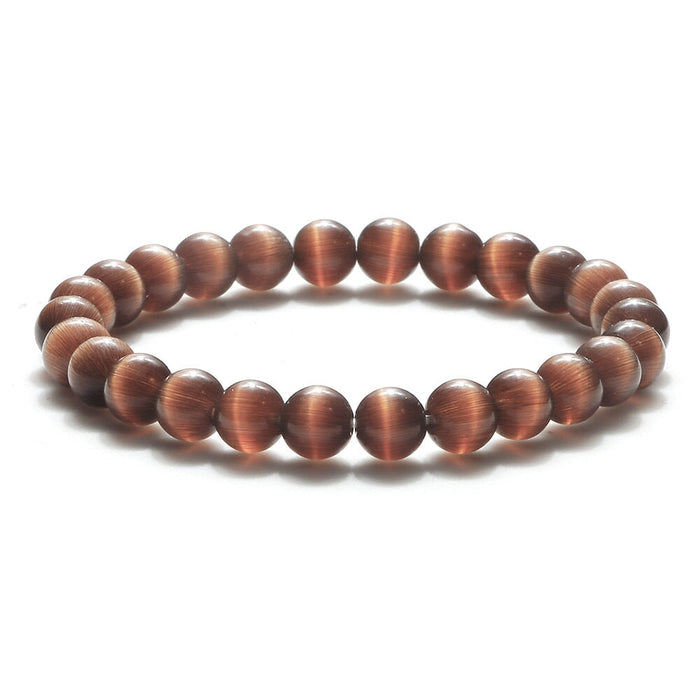 Wholesale Color Opal 8mm Beaded Bracelet JDC-BT-JiuJ022 Bracelet 九江 black brown-8mm Wholesale Jewelry JoyasDeChina Joyas De China