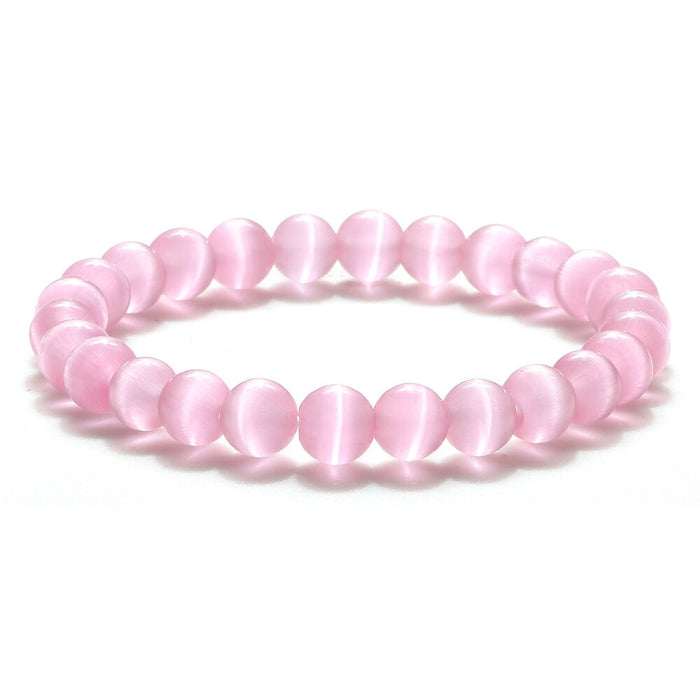 Wholesale Color Opal 8mm Beaded Bracelet JDC-BT-JiuJ022 Bracelet 九江 pink-8mm Wholesale Jewelry JoyasDeChina Joyas De China
