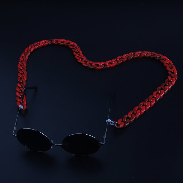 Bulk Jewelry Wholesale color plastic amber two-color concave glasses chain JDC-MC-YM009 Wholesale factory from China YIWU China