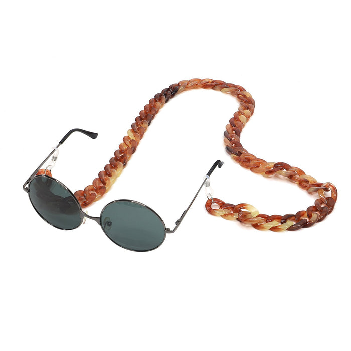 Bulk Jewelry Wholesale color plastic amber two-color concave glasses chain JDC-MC-YM009 Wholesale factory from China YIWU China