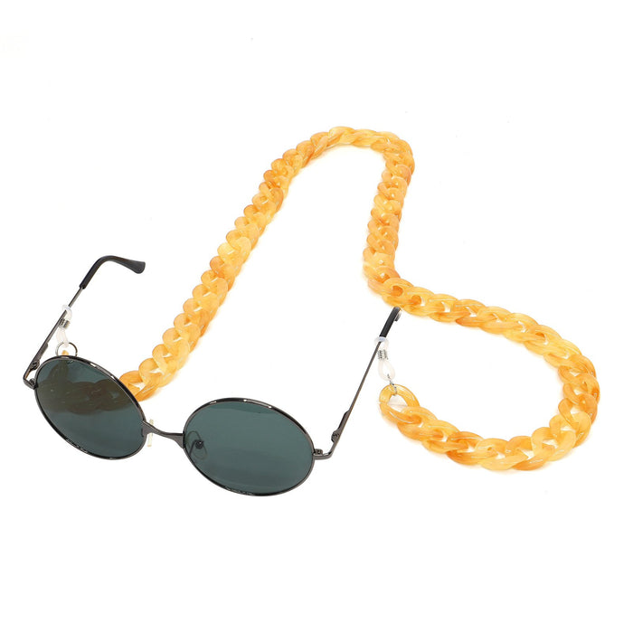 Bulk Jewelry Wholesale color plastic amber two-color concave glasses chain JDC-MC-YM009 Wholesale factory from China YIWU China