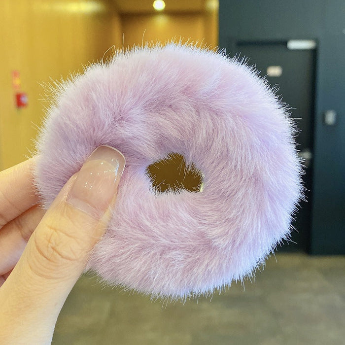 Wholesale Color Plush Hair Scrunchies JDC-HS-i405 Hair Scrunchies 溪南 10# purple Wholesale Jewelry JoyasDeChina Joyas De China