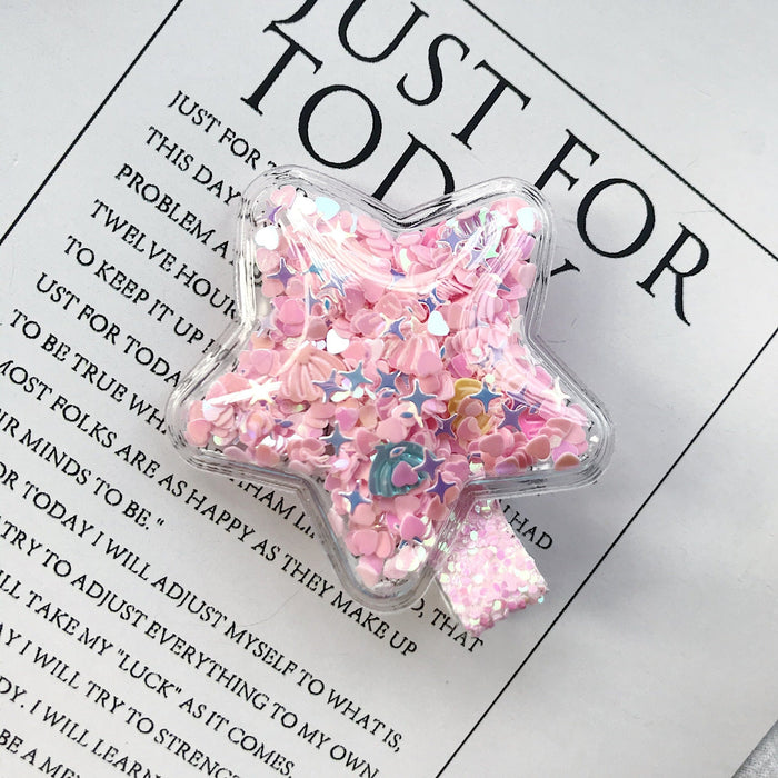 Wholesale color quicksand transparent children's star hairpin JDC-HC-YiT001 Hair Clips 亦桐 Pink Wholesale Jewelry JoyasDeChina Joyas De China