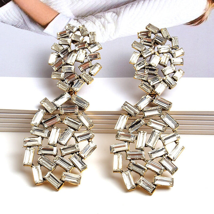 Wholesale Color Rhinestone Alloy Earrings JDC-ES-SK072 Earrings 深刻 Wholesale Jewelry JoyasDeChina Joyas De China