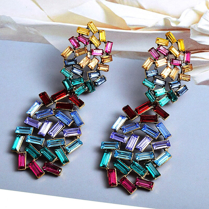 Wholesale Color Rhinestone Alloy Earrings JDC-ES-SK072 Earrings 深刻 Wholesale Jewelry JoyasDeChina Joyas De China
