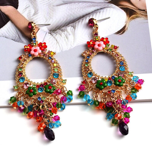 Wholesale Color Rhinestone Alloy Earrings JDC-ES-SK096 Earrings 深刻 Wholesale Jewelry JoyasDeChina Joyas De China