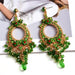 Wholesale Color Rhinestone Alloy Earrings JDC-ES-SK096 Earrings 深刻 green Wholesale Jewelry JoyasDeChina Joyas De China