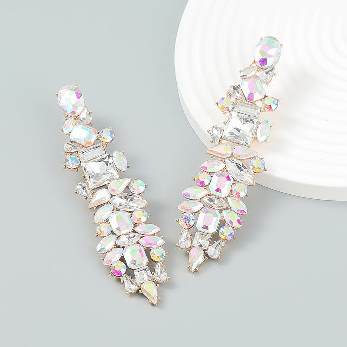 Wholesale Color Rhinestone Alloy Geometric Earrings JDC-ES-JL935 Earrings 氿乐 Wholesale Jewelry JoyasDeChina Joyas De China