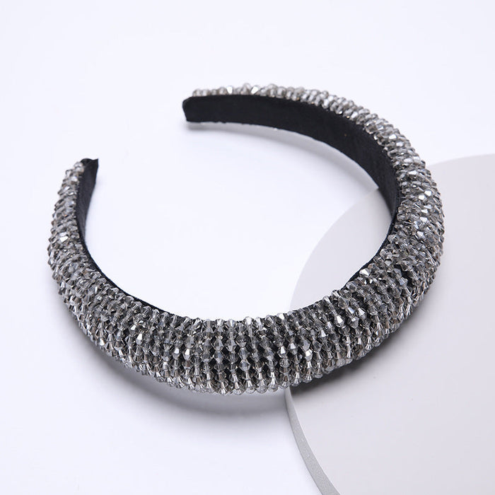 Wholesale Color Rhinestone Baroque Headband JDC-HD-AH002 Headband 爱鸿 grey Wholesale Jewelry JoyasDeChina Joyas De China