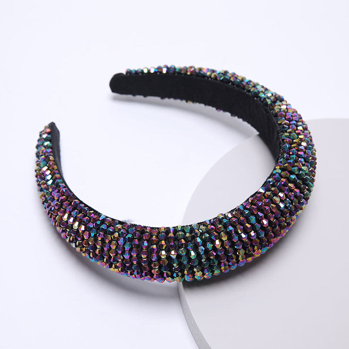 Wholesale Color Rhinestone Baroque Headband JDC-HD-AH002 Headband 爱鸿 Multicolored blue Wholesale Jewelry JoyasDeChina Joyas De China