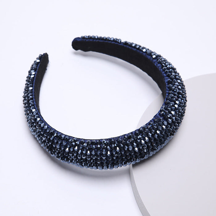 Wholesale Color Rhinestone Baroque Headband JDC-HD-AH002 Headband 爱鸿 Navy Wholesale Jewelry JoyasDeChina Joyas De China